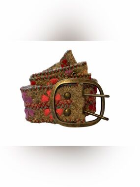 Jenny Krauss Wool embroidered multi color belt